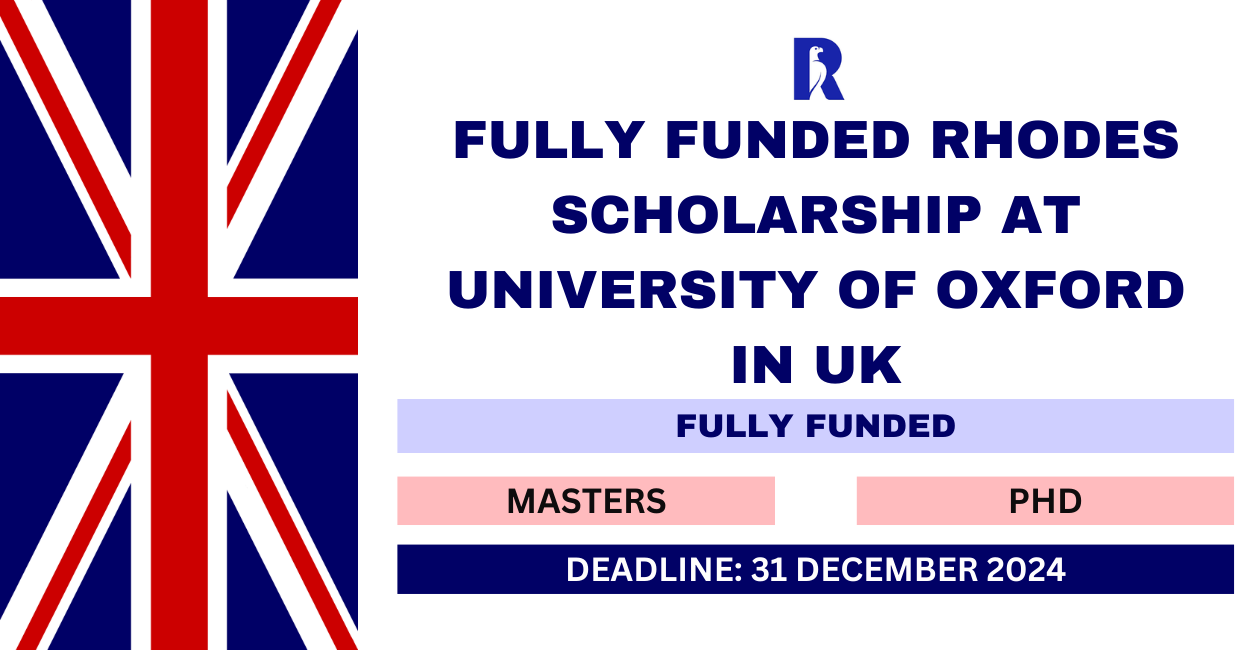Feature image for Fully Funded Rhodes Scholarship at University of Oxford in UK 2024-25