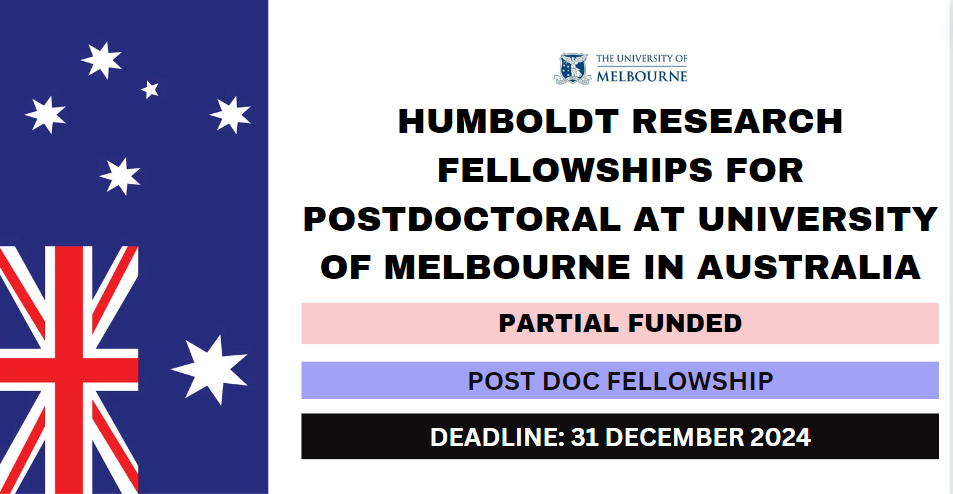 Feature image for Humboldt Research Fellowships for Postdoctoral at University of Melbourne in Australia 2024-25