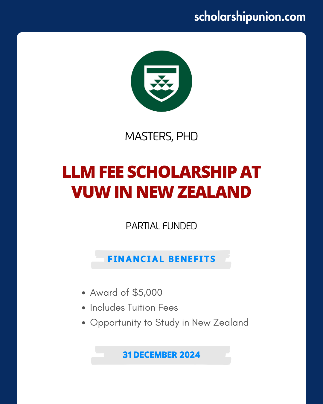 phd scholarship vuw