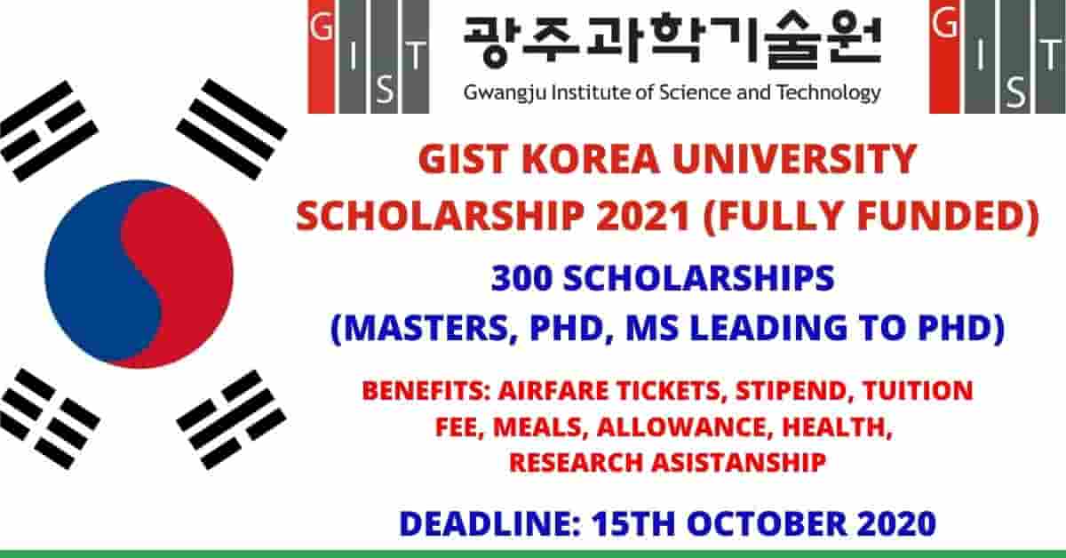 Feature image for Fully Funded GIST Scholarship for International Students 2021 in Korea