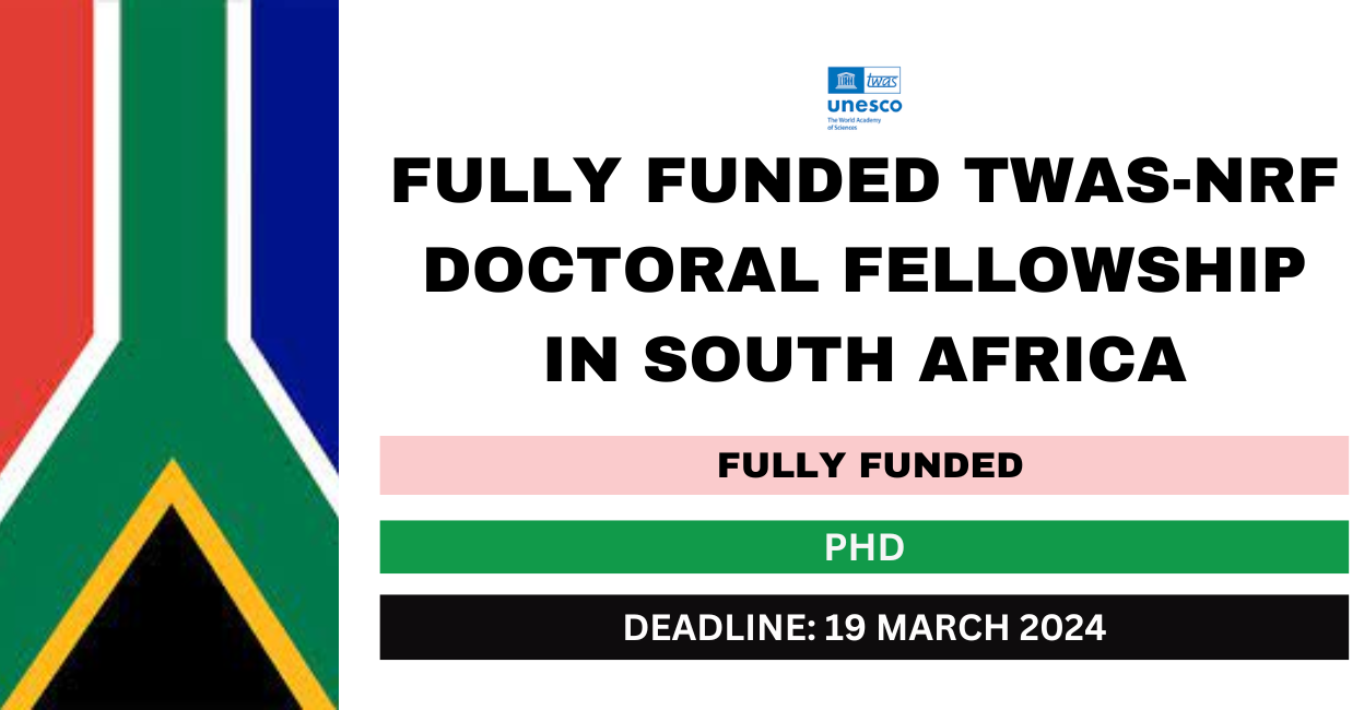 Feature image for Fully Funded TWAS-NRF Doctoral Fellowship in South Africa 2024