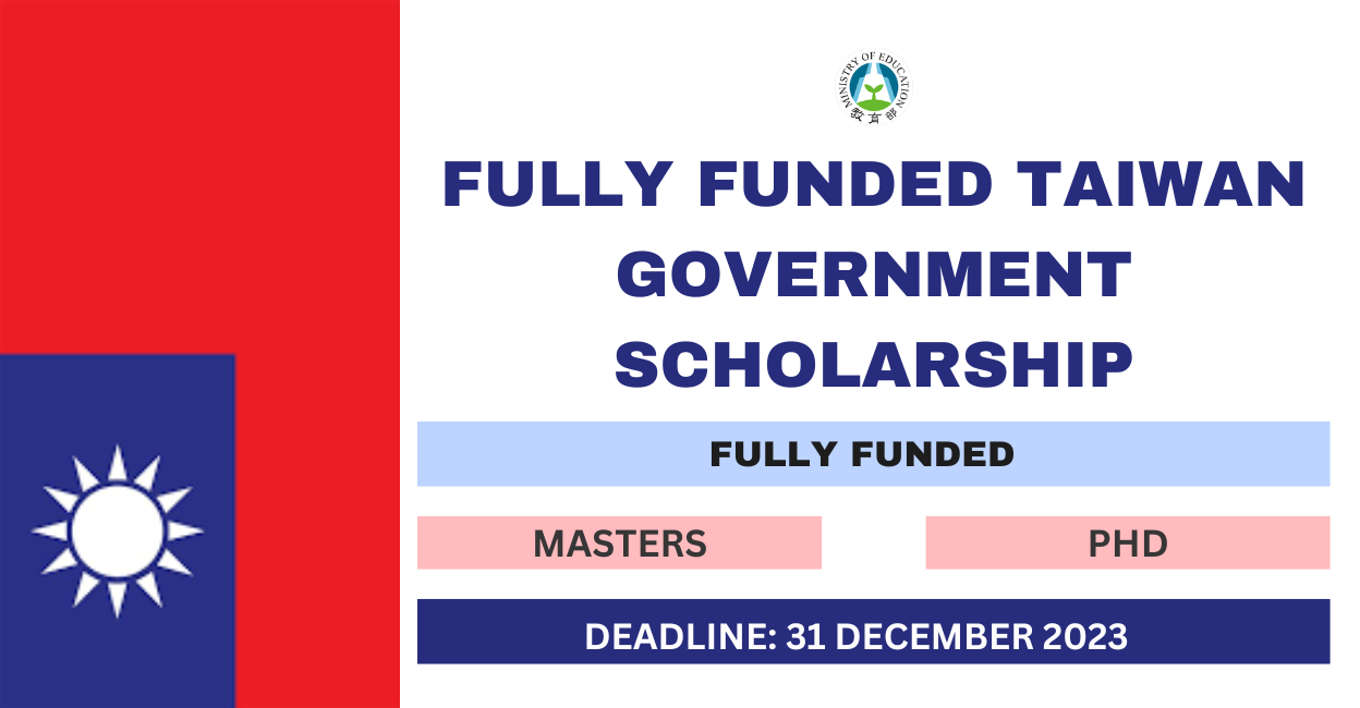 Feature image for Fully Funded Taiwan Government Scholarship 2023-24