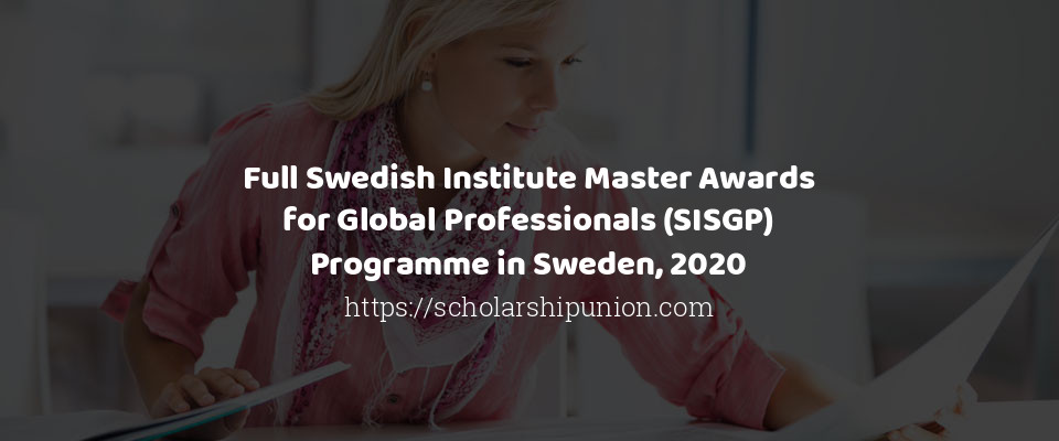 Feature image for Full Swedish Institute Master Awards for Global Professionals (SISGP) Programme in Sweden, 2020