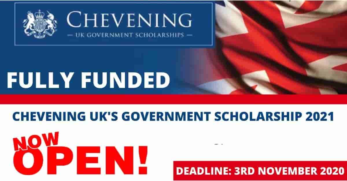 Feature image for 1500 Fully Funded Chevening Scholarship in UK 2021