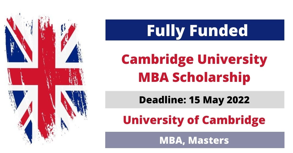 Feature image for Fully Funded Cambridge University MBA Scholarship in UK