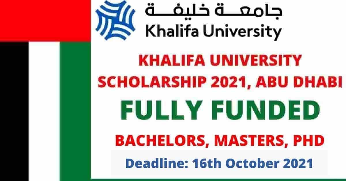 Feature image for Fully Funded Khalifa University Scholarships 2022 UAE