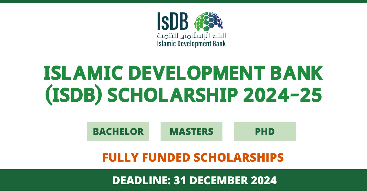 Feature image for Fully Funded Islamic Development Bank - IsDB Scholarship 2024-25