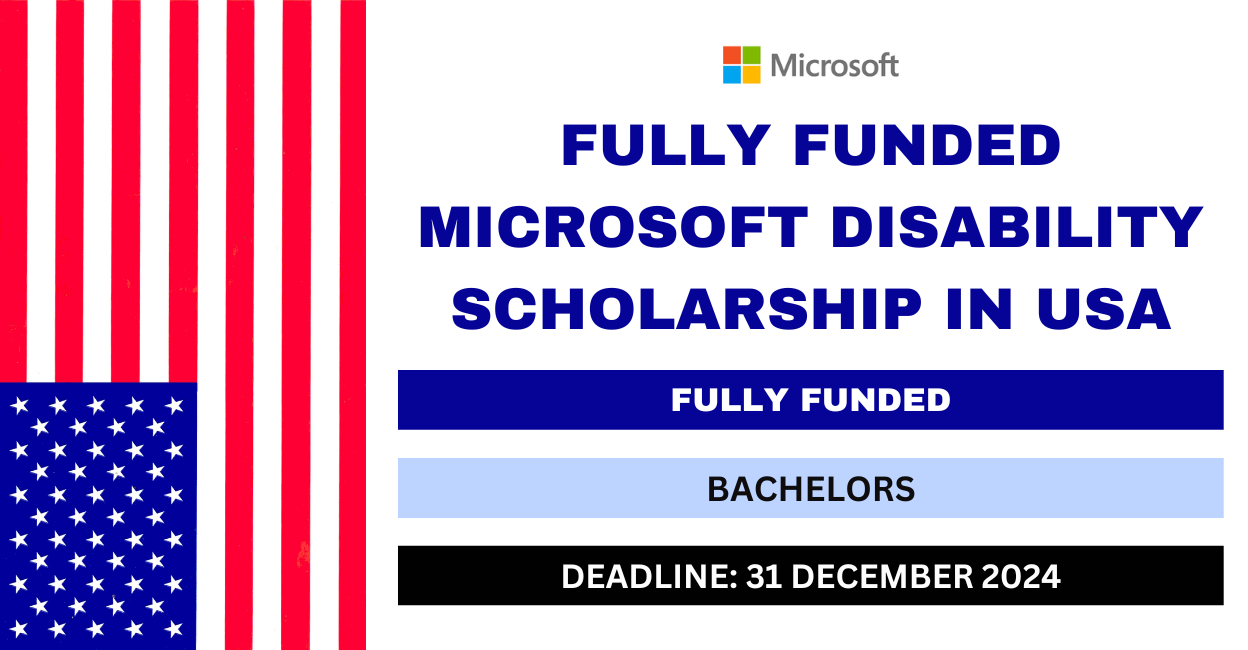 Feature image for Fully Funded Microsoft Disability Scholarship in USA 2024