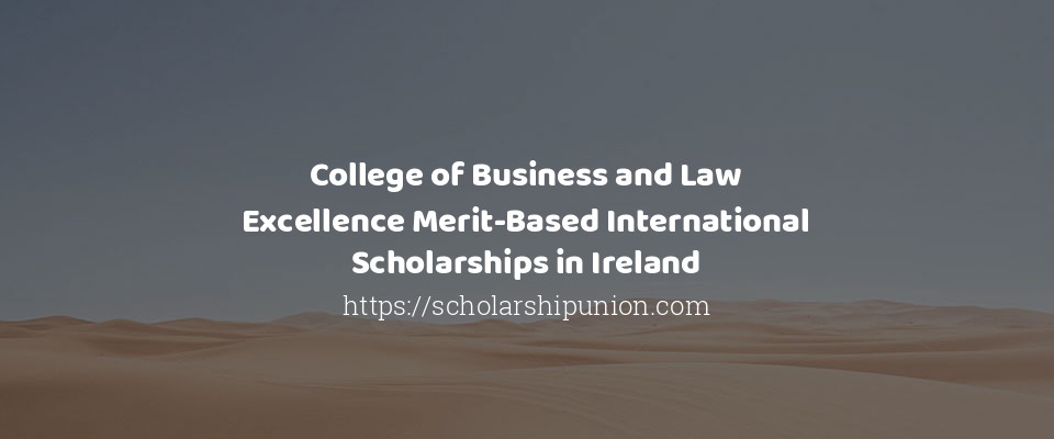 Feature image for College of Business and Law Excellence Merit-Based International Scholarships in Ireland
