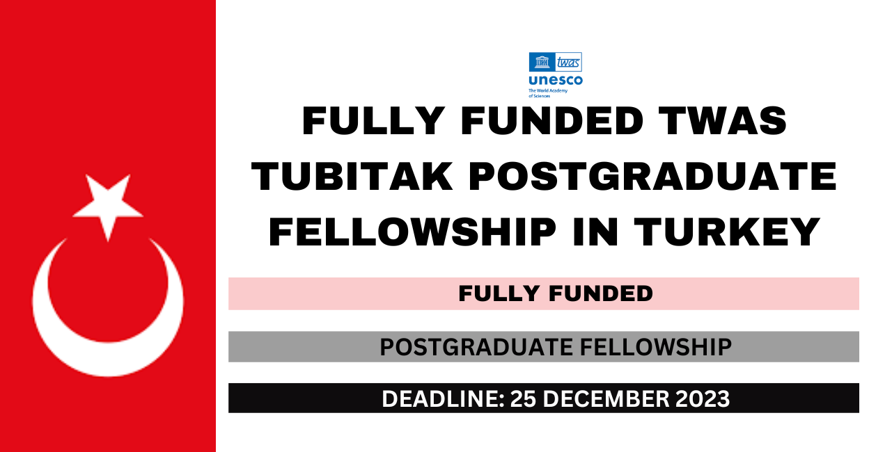 Feature image for Fully Funded TWAS TUBITAK Postgraduate Fellowship in Turkey 2024
