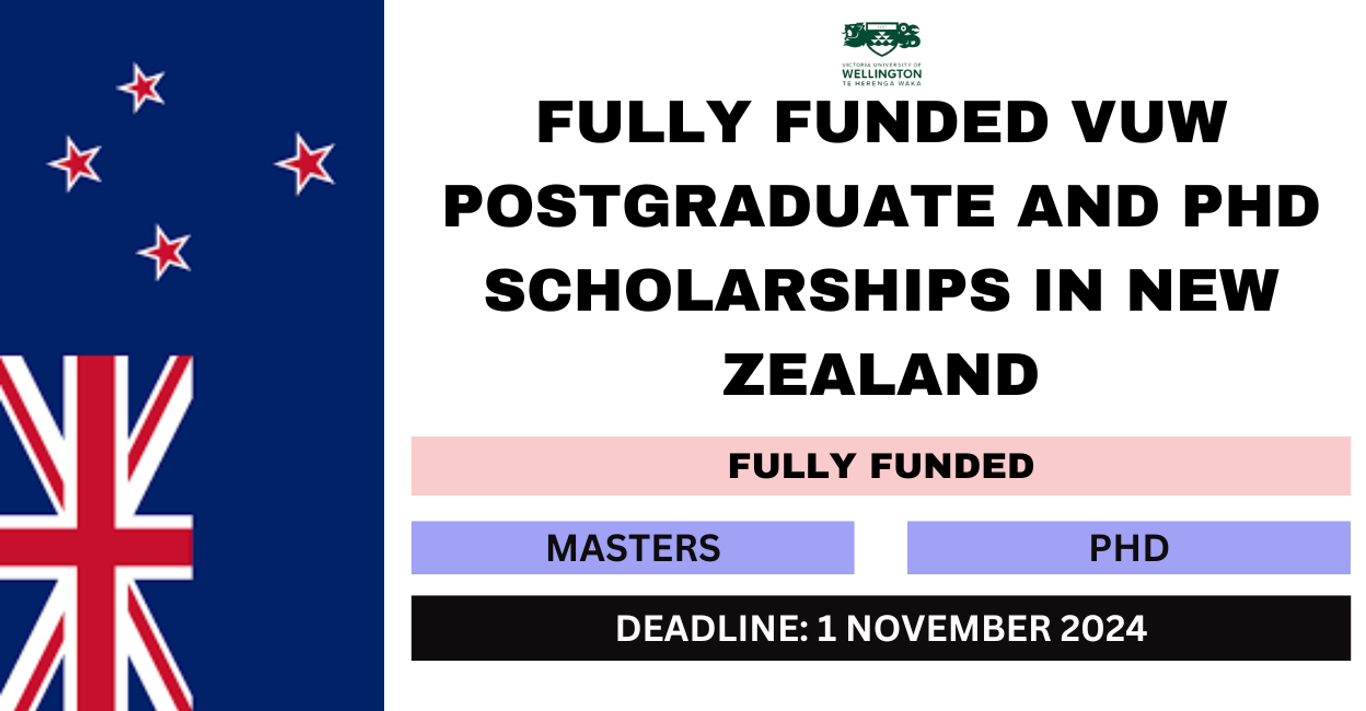 Feature image for Fully Funded VUW Postgraduate and PhD Scholarships in New Zealand 2024