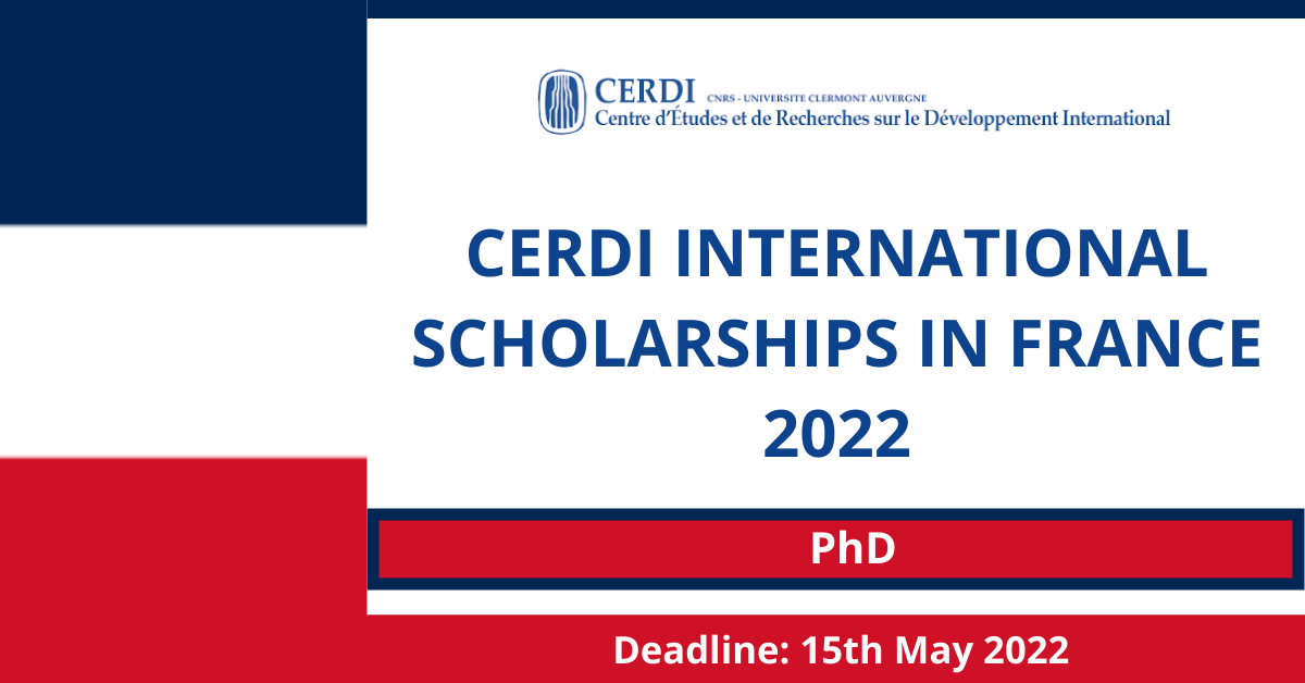Feature image for CERDI International Scholarships in France 2022