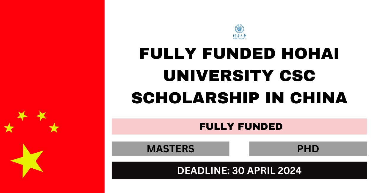Feature image for Fully Funded Hohai University CSC Scholarship in China 2024-25