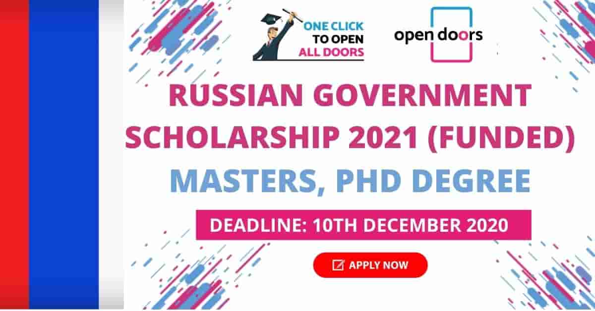 Feature image for 1500 Fully Funded Russian Government Scholarship 2021