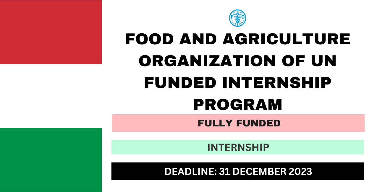 Feature image for Food and Agriculture Organization of UN Funded Internship Program 2024