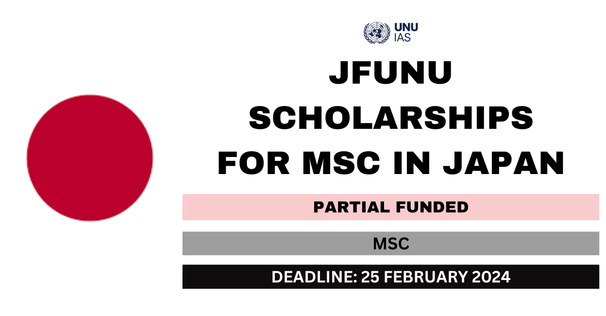 Feature image for JFUNU Scholarships for MSc in Japan 2024-25