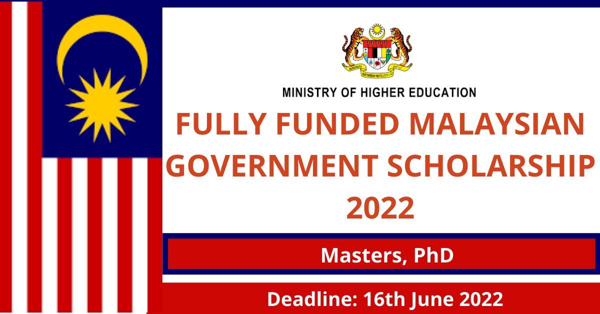 Feature image for Fully Funded Malaysian Government Scholarship 2022