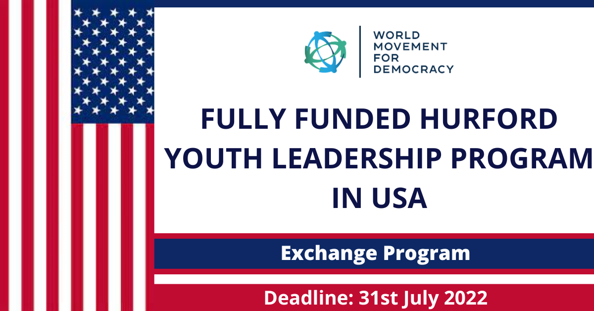 Feature image for Fully Funded Hurford Youth Leadership Program in USA