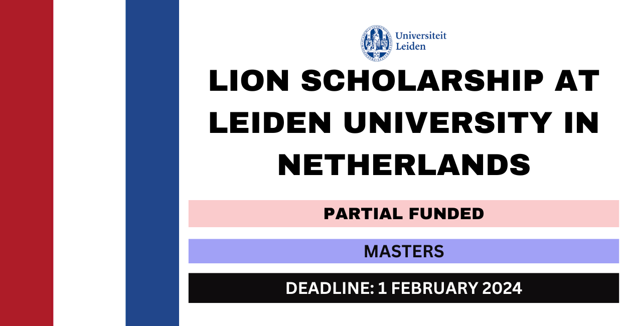Feature image for Lion Scholarship at Leiden University in Netherlands 2024