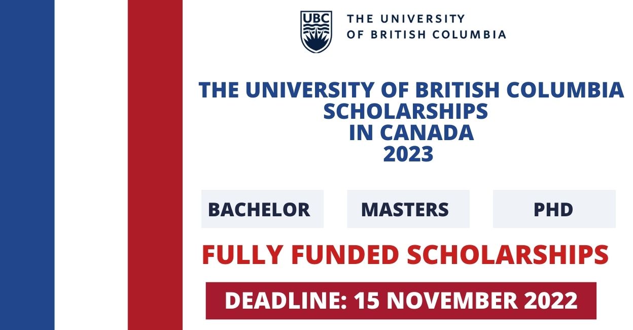 Feature image for Fully Funded Scholarships at University of British Columbia in Canada 2023
