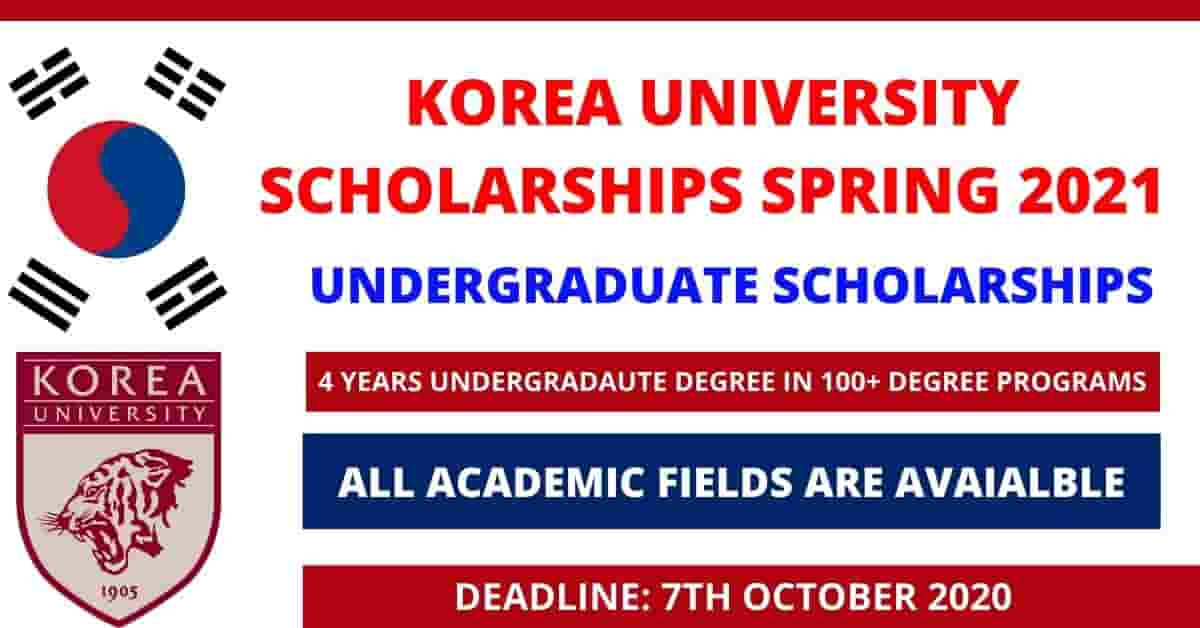 Feature image for Korea University Scholarship Spring 2021 – Study in Korea