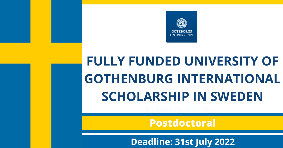 Feature image for Fully Funded University of Gothenburg International Scholarship in Sweden