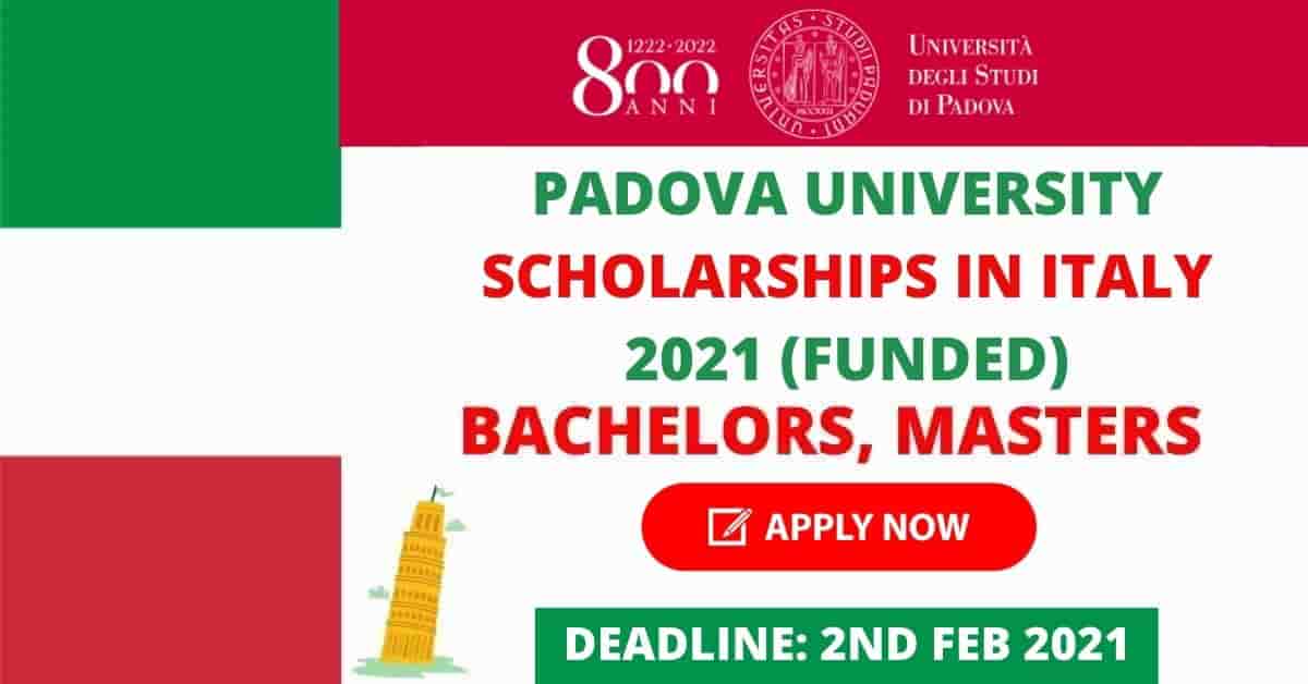 Feature image for Fully Funded Padova University Scholarship in Italy 2021