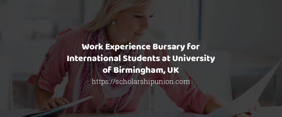 Feature image for Work Experience Bursary for International Students at University of Birmingham in UK