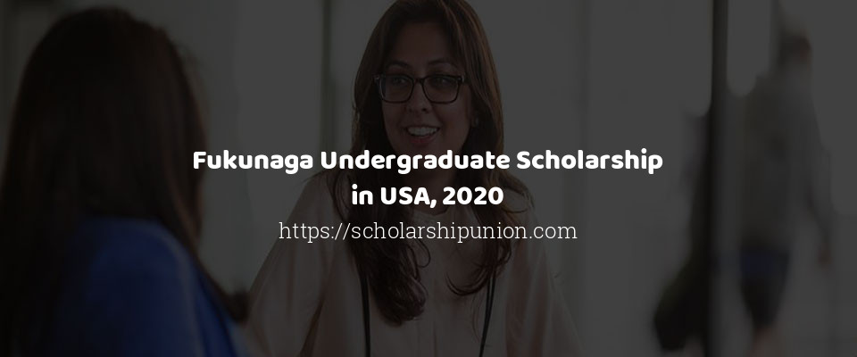 Feature image for Fukunaga Undergraduate Scholarship in USA, 2020