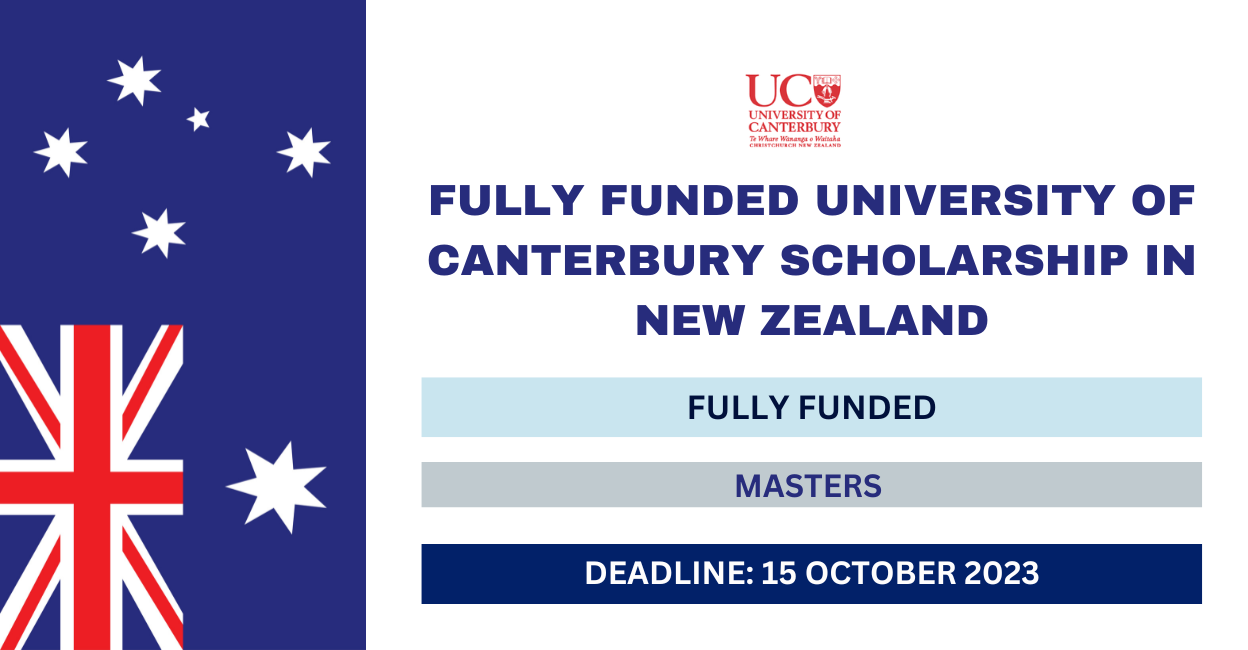 Feature image for Fully Funded University of Canterbury Scholarship in New Zealand 2023-24