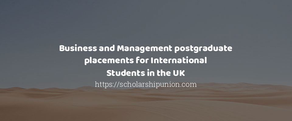 Feature image for Business and Management postgraduate placements for International Students in the UK