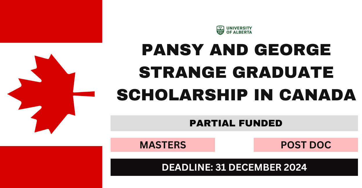 Feature image for Pansy and George Strange Graduate Scholarship in Canada 2024