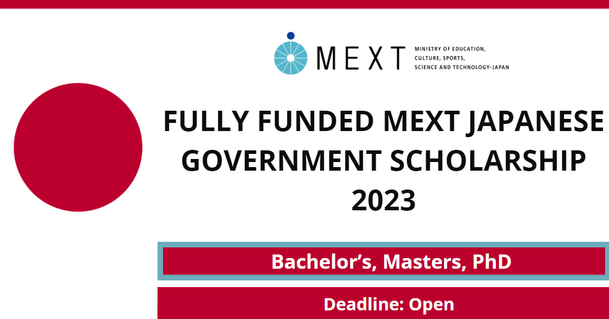 Feature image for Fully Funded MEXT Japanese Government Scholarship 2023