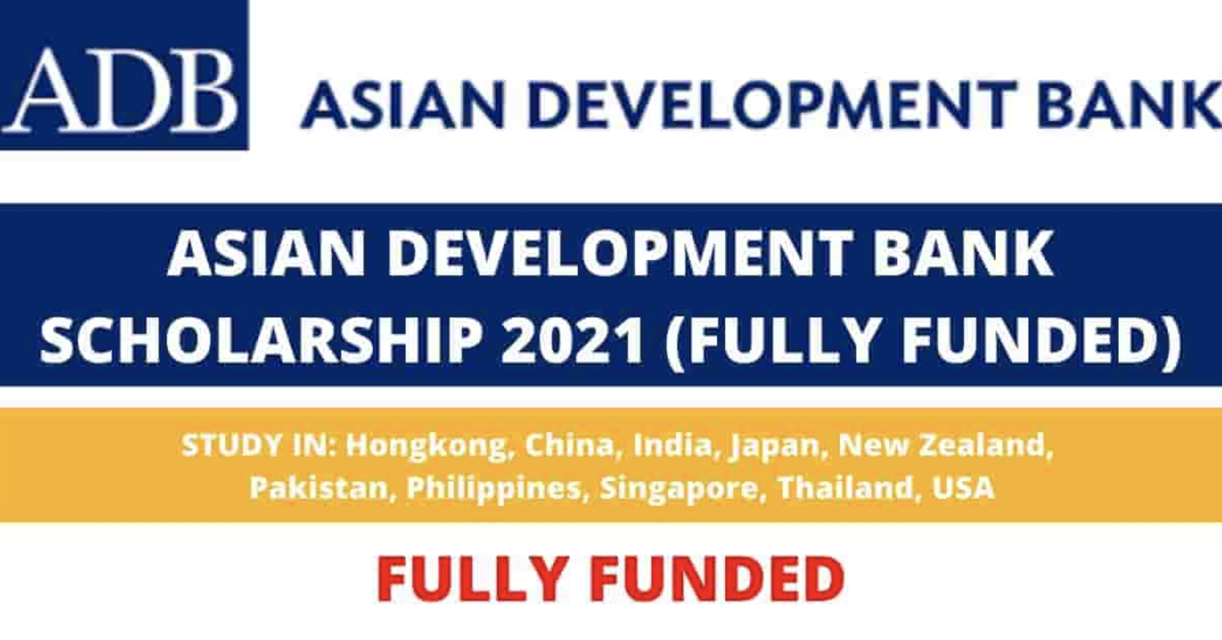 Feature image for Fully Funded Asian Development Bank Scholarship 2020-20201