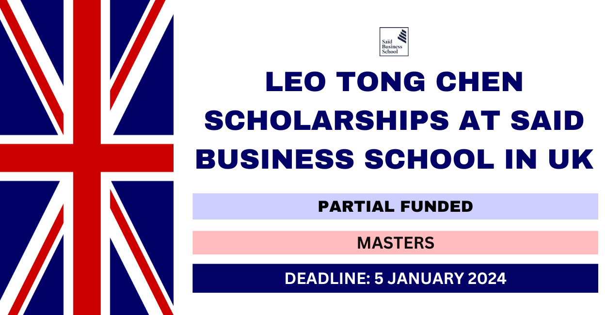 Feature image for Leo Tong Chen Scholarships at Said Business School in UK 2024