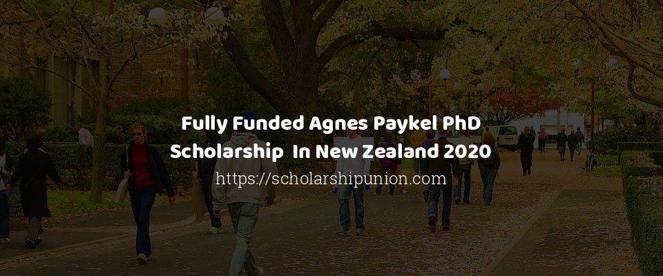 Feature image for Fully Funded Agnes Paykel PhD Scholarship  In New Zealand 2020