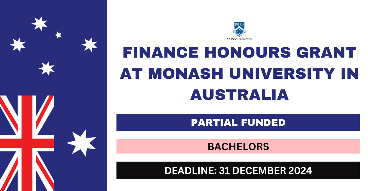Feature image for Finance Honours Grant at Monash University in Australia 2024