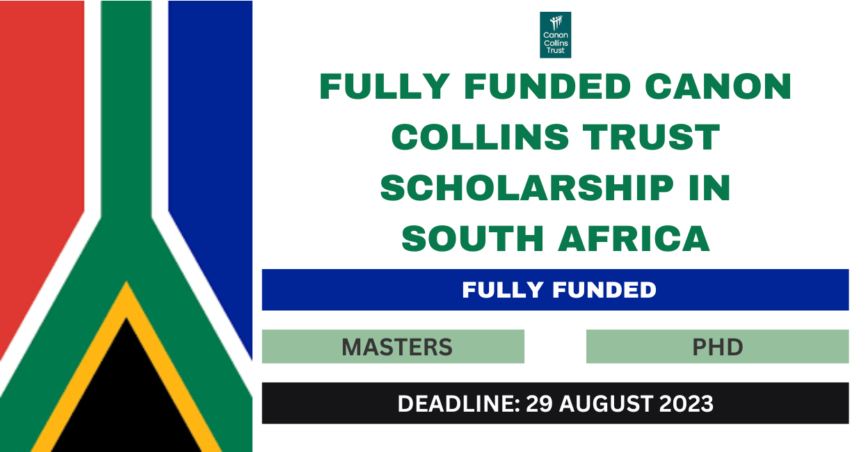 Feature image for Fully Funded Canon Collins Trust Scholarship in South Africa 2023-24