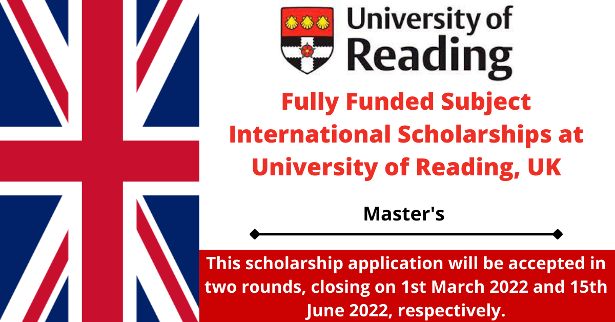 Feature image for Fully Funded Subject International Scholarships at University of Reading, UK