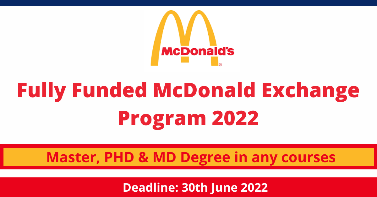 Feature image for Fully Funded McDonald Exchange Program 2022