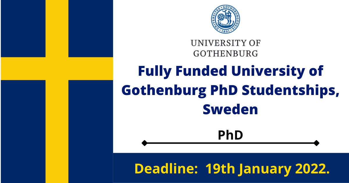 Feature image for Fully Funded University of Gothenburg PhD Studentships, Sweden