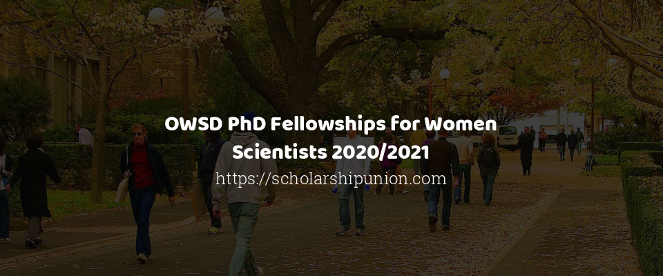 Feature image for OWSD PhD Fellowships for Women Scientists 2020/2021