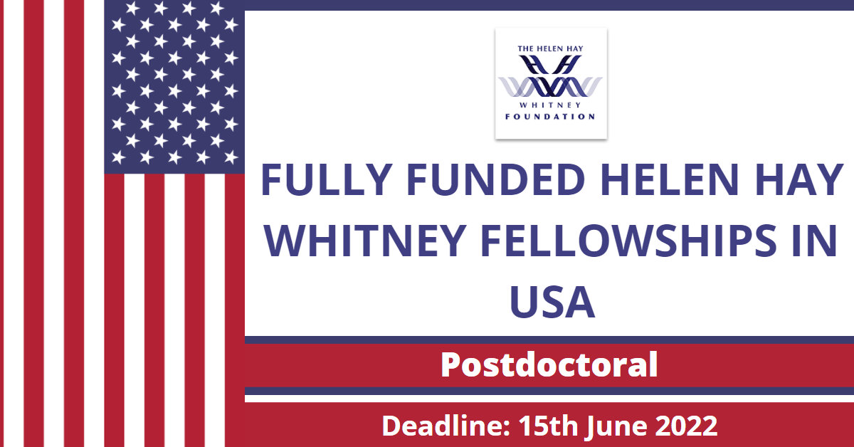 Feature image for Fully Funded Helen Hay Whitney Fellowships in USA