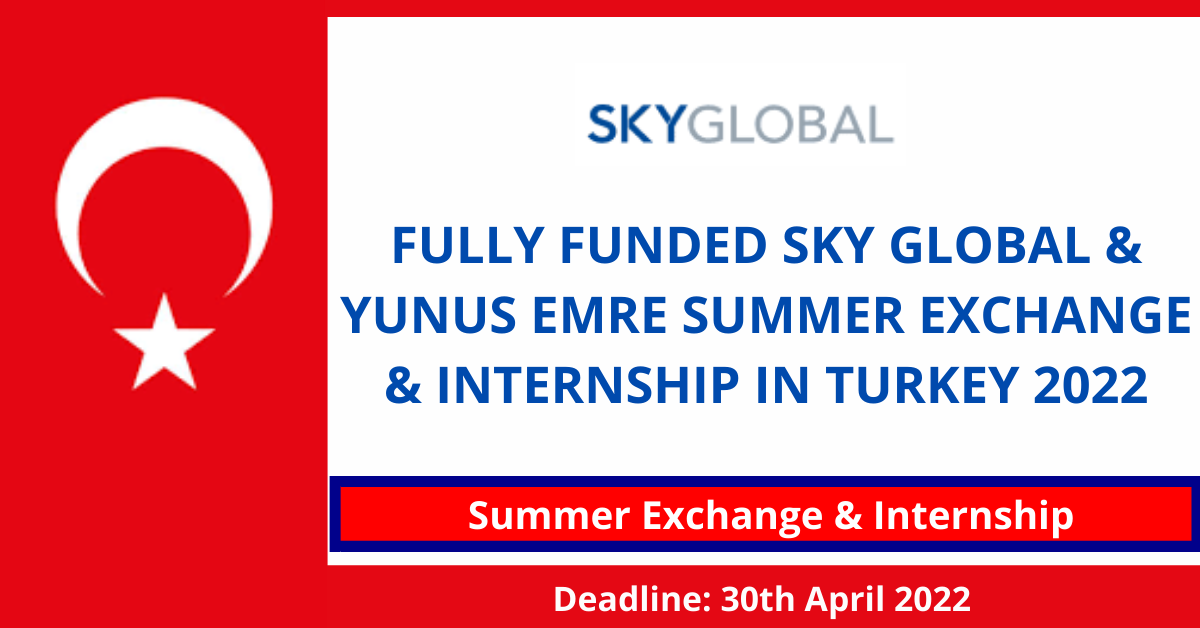 Feature image for Fully Funded Sky Global & Yunus Emre Summer Exchange & Internship in Turkey 2022