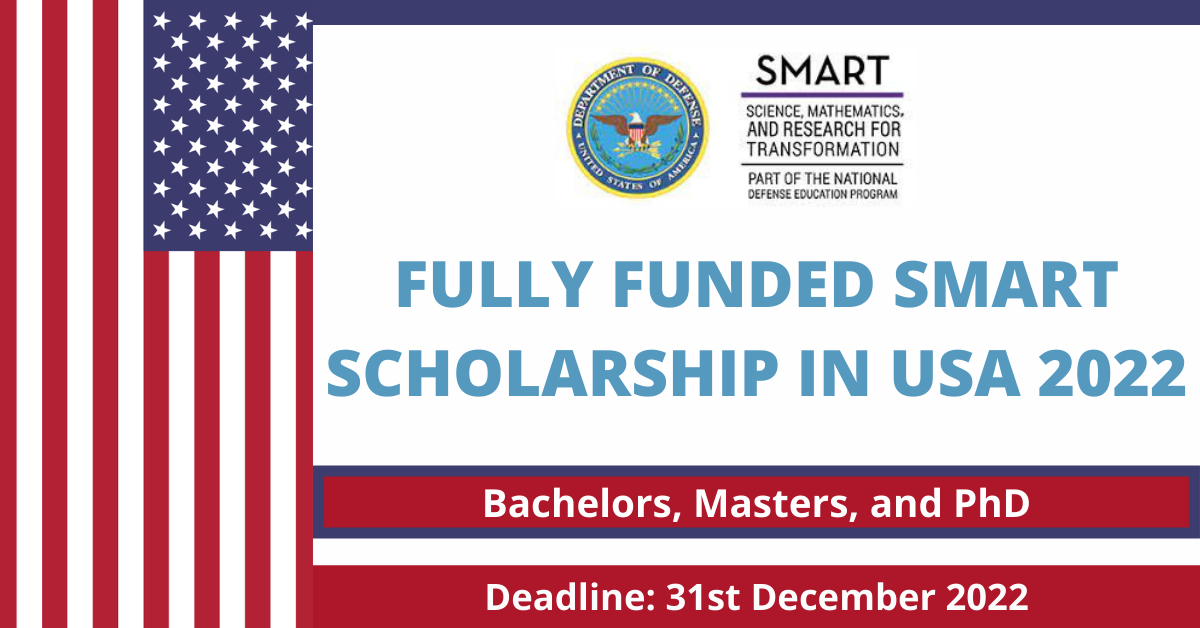 Feature image for Fully Funded SMART Scholarship in USA 2022
