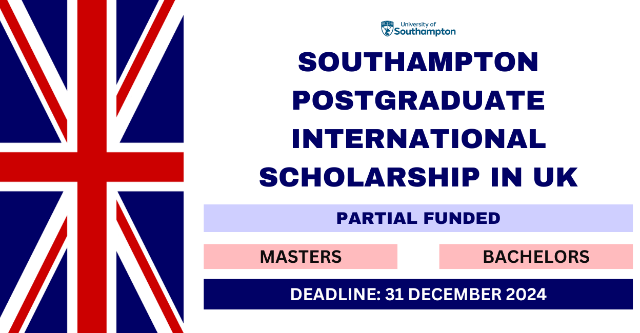 Feature image for Southampton Postgraduate International Scholarship in UK 2024