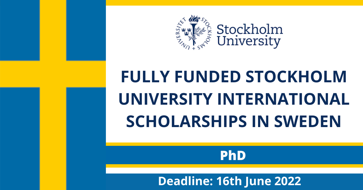 Feature image for Fully Funded Stockholm University International Scholarships in Sweden