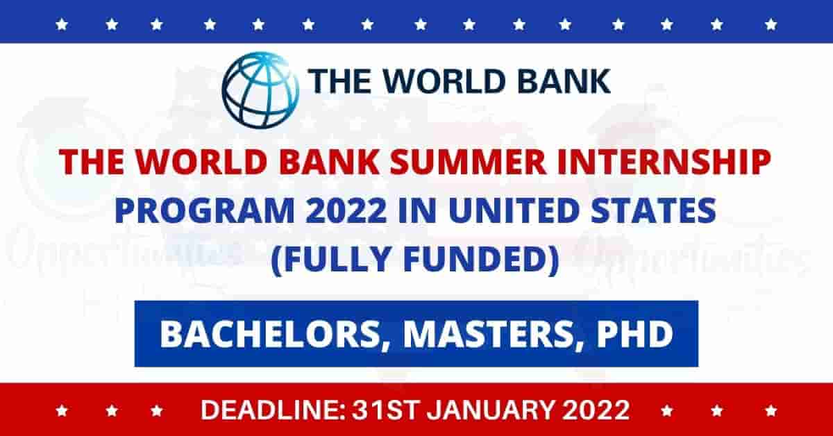 Feature image for Fully Funded World Bank Summer Internship Program 2022
