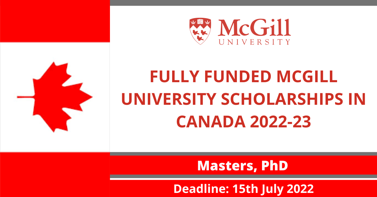 Feature image for Fully Funded McGill University Scholarships in Canada 2022-23