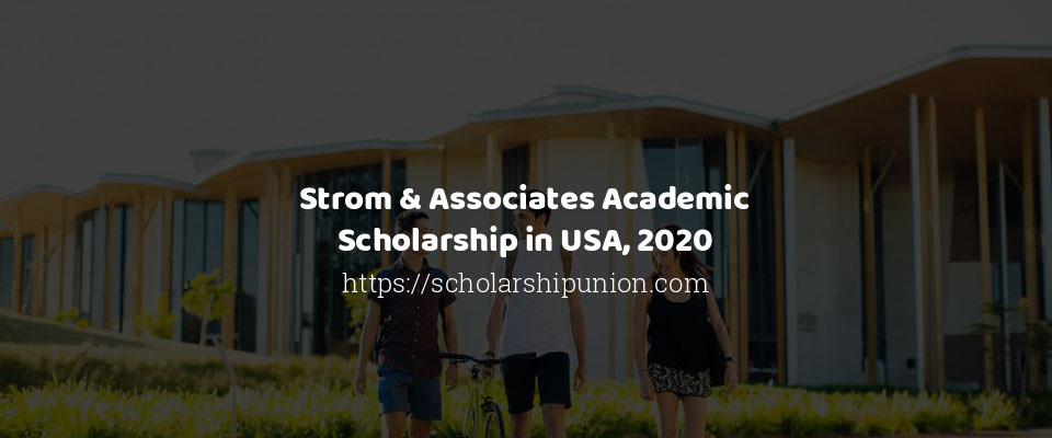 Feature image for Strom &#038; Associates Academic Scholarship in USA, 2020